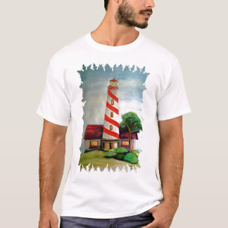 Rode en witte vuurtoren t-shirt