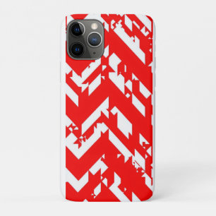 Rode en witte zigzagpatronen iPhone 11 pro hoesje