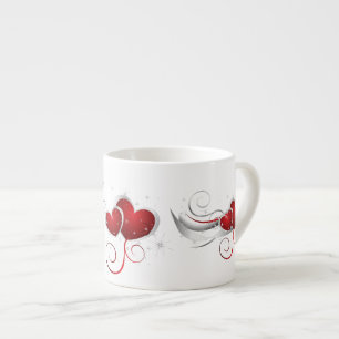 Rode en witte zweetharten espresso kop