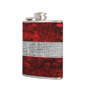 Rode en Zilveren Elegante Handtas Vinyl Omwikkelde Heupfles (Links)