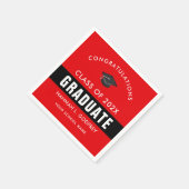 Rode en zwarte Afstuderen gefeliciteerd Servet (Hoek)