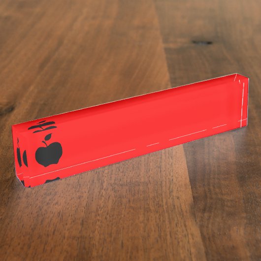 Rode en zwarte appel naambordje (Zijkant)