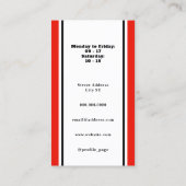 Rode en zwarte barber visitekaartje (Achterkant)