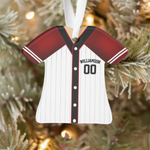 Rode en zwarte Baseball Jersey Ornament