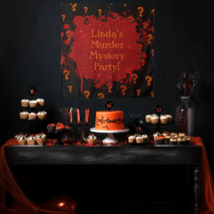 Rode en zwarte bloedige moord op Mystery Party Tap Wandkleed