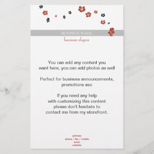 Rode en zwarte bloemen op White Elegant Flyer