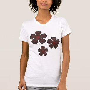 rode en zwarte bloemen t-shirt