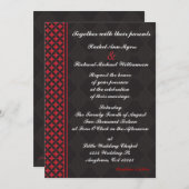 Rode en zwarte bruiloft kaart (Voorkant / Achterkant)