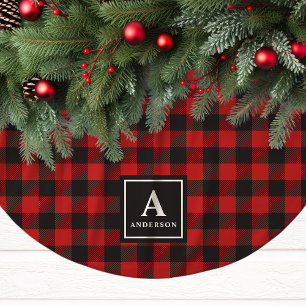 Rode en zwarte Buffalo geruite monogram Kerstboom Rok