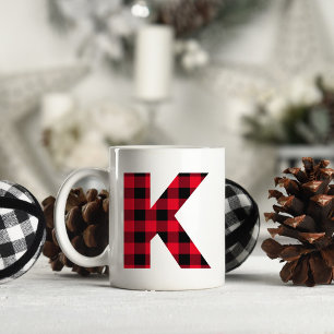 Rode en Zwarte Buffalo Plaid Kletter in Vette Lett Koffiemok