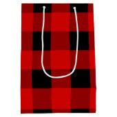 Rode en zwarte buffelbakkersgingham medium cadeauzakje (Achterkant)