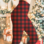 Rode en zwarte buffelkerst leggings