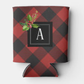 Rode en zwarte buffelplaat blikjeskoeler (Voorkant)