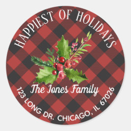 Rode en zwarte buffelplaat ronde sticker