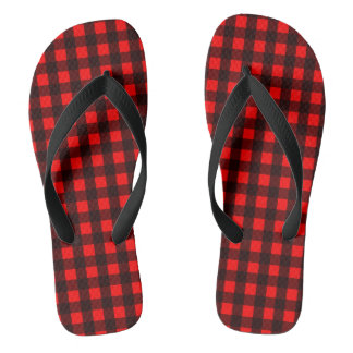 Rode en zwarte buffelplaat teenslippers