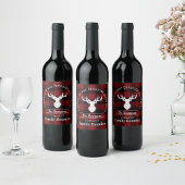 Rode en zwarte buffelplaat wijn etiket