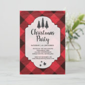 Rode en zwarte buffels met kerstfeestdag kaart (Staand voorkant)