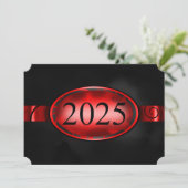 Rode en zwarte Button 2025 Kaart (Staand voorkant)