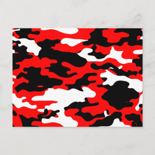 Rode en zwarte Camo Briefkaart