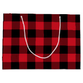 Rode en zwarte Chevron Buffalo Pset Merry kerst Groot Cadeauzakje (Achterkant)