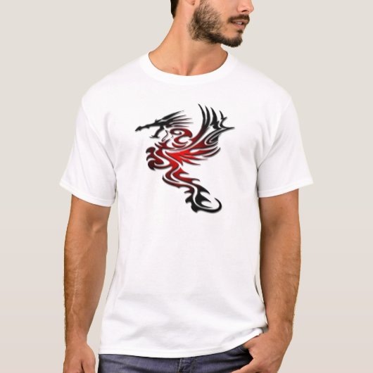 Rode en zwarte draak t-shirt (Voorkant)