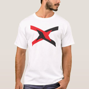Rode en Zwarte Eenheid Letter X Monogram T-shirt