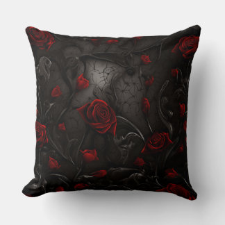 Rode en zwarte Floral Kussen