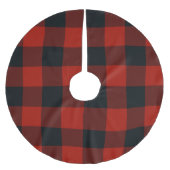Rode en zwarte geruite vierkanten Buffalo Plaid Kerstboom Rok (Voorkant)