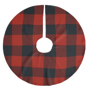 Rode en zwarte geruite vierkanten Buffalo Plaid Kerstboom Rok