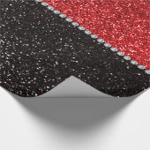 Rode en zwarte glitter cadeaupapier (Hoek)