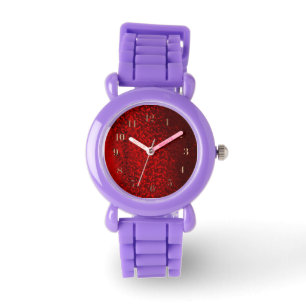 Rode en zwarte glitter horloge