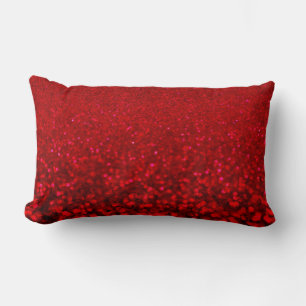 Rode en zwarte glitter Ombre Kussen