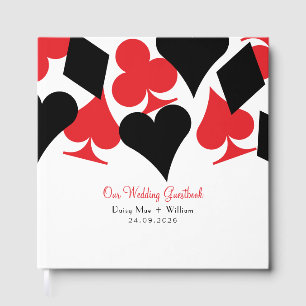 Rode en zwarte Kaart past bij Las Vegas Wedding Gastenboek