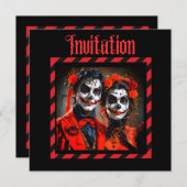 Rode en zwarte karikatuur Dia de los Muertos koppe (Voorkant / Achterkant)