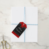 Rode en zwarte kerst cadeaulabel (Met Touw)
