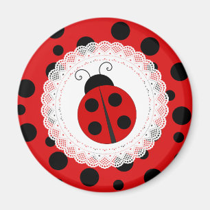 Rode en zwarte Ladybug Magnet Magneet