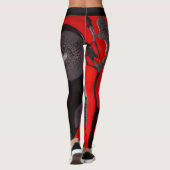 Rode en zwarte Leggings - (Achterkant)