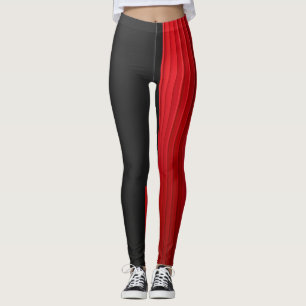 Rode en Zwarte Leggings Krachtige Sportieve Workou