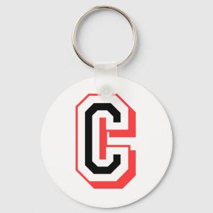 rode en zwarte letter C Sleutelhanger