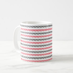 Rode en zwarte letters koffiemok