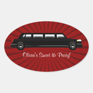 Rode en zwarte Limousine Party Stickers