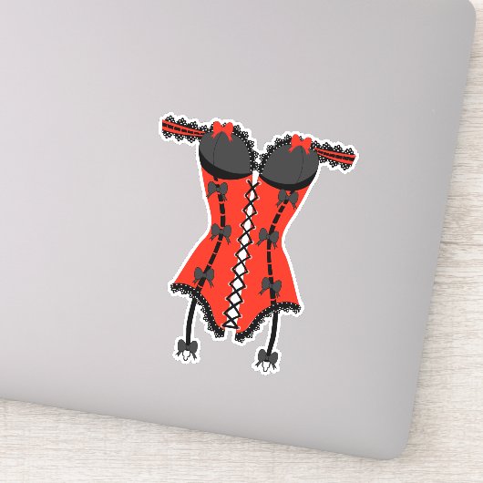 Rode en zwarte lingerie sticker (Detail)