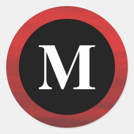 Rode en Zwarte Monogram Sticker (Voorkant)