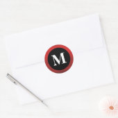 Rode en Zwarte Monogram Sticker (Envelop)