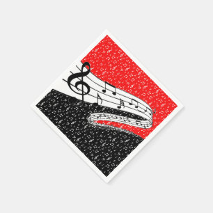 Rode en zwarte muziekthema servet