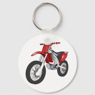 Rode en Zwarte Off-Road/Motorfiets Enduro Sleutelhanger