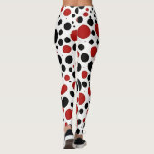 Rode en zwarte Polka Dot Pattern Leggings (Achterkant)