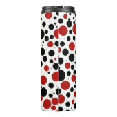 Rode en zwarte Polka Dot Pattern Leggings Thermosbeker (Achterkant)