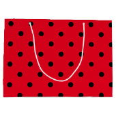 Rode en zwarte pooldots groot cadeauzakje (Achterkant)