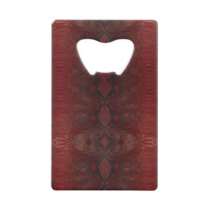 Rode en Zwarte Python Print Kredietkaart Flessenopener